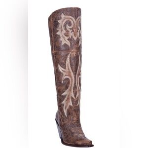 Dan Post Brown and Cream Heeled Boots